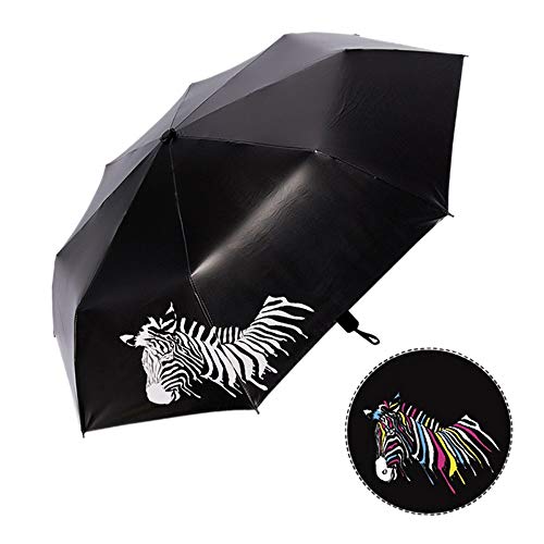 Color Changing Folding Umbrella Sunshade Zebra Parasol Rain Shade Anti-UV - Thumbnail 6