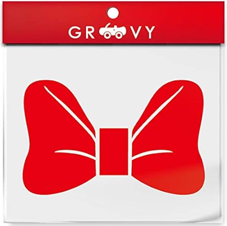 Amazon かわいい リボン シール おしゃれ 車 自動車 エンブレム ステッカー デカール 138 レッド ステッカー デカール 車 バイク