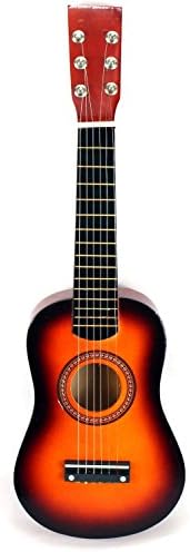 Classic Acoustic Beginners Kid's 6 Stringed Toy Guitar Instrument w/ Guitar Pick, Extra Guitar String (Orange)