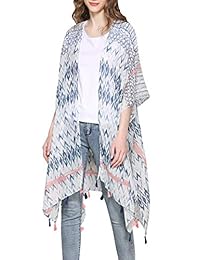 Bañador para dama con borla frontal abierta, diseño floral