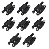 8 Packs 12611424 Ignition Coil Pack for Cadillac Chevy GMC Pontiac 5.3L 6.0L V8 Engine G8 Grand Prix H3 Tahoe Yukon Silverado Impala Replace # 12570616 12619161 8125706160 33-1192 673-7002 D510C