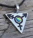 Pewter Transgender LGBT Gay Pride Triangle Pendant on Leather w/Rainbow Austrian Crystal