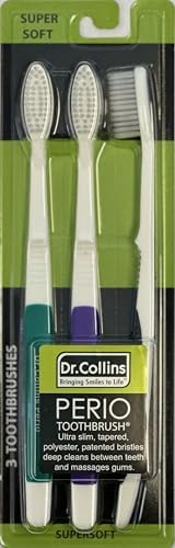 Dr. Collins Perio Toothbrush, Ultra Soft Bristles For Plaque Removal, Healthy Gums, 1 Ea