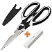 Kitchen Scissors, BASA Stainless Steel Kitchen Shears with Free Sharpener, Heavy Duty Multipurpose Herb Scissors for Poultry, Chicken & Meat, Black primary