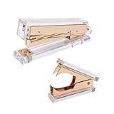 Crystal Golden Stapler and Staple Remover by Draymond Story - Business Gift Set