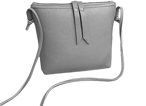 CricTeQleap Vintage Faux Leather Tassels Zipper Closure Women Shoulder Pouch Crossbody Bag - Light Gray