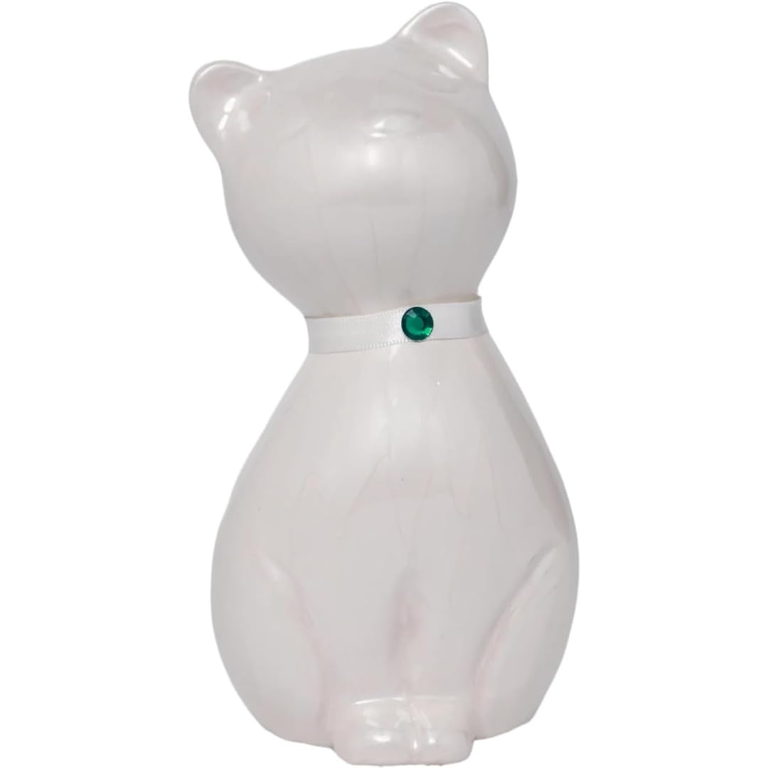 Royal Rapture Urn For Ashes Cremation Funeral Memorial Love Urns decorative Cat Kitty Figurine Pet|Alloy|(White Kitty, 8.5") RCM02-01