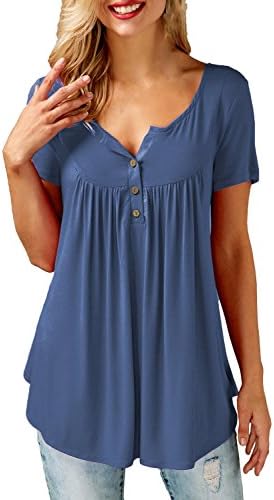 Neitade Womens Shirts and Blouses Short Sleeve Tunics For Women Plus Size XXL
