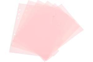 VILLCASE 6pcs Binder Dividers with Tabs, A5 Binder Sheet Protectors Insertable Index Page Tabs for 6-Ring, Punch Section Inde