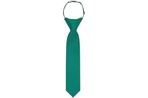 Jacob Alexander Boy's 11" Pretied Solid Color Zipper Tie