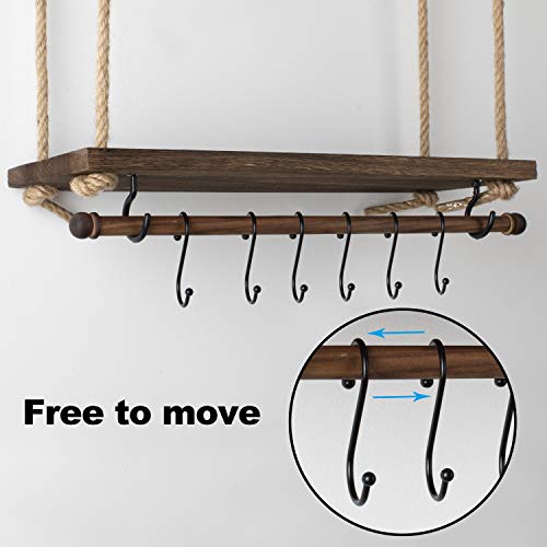 Mokof 2 Tiers Wood Hanging Plant Shelf Indoor - Thumbnail 3
