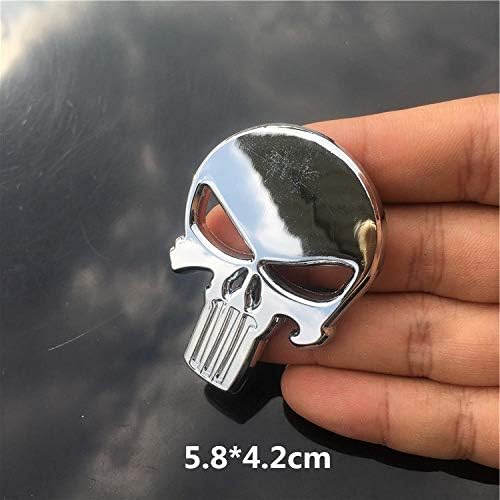 Tuavit car Magnet: Newest 3D Metal Skull The Punisher Body Badge Emblem Badge Motor Decals Car Sticker Car Styling for Harley Yamaha G25 Q70 Qx60