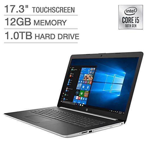 HP 17.3″ HD+ SVA BrightView WLED-Backlit Touchscreen Laptop, 10th Gen Intel Quad-Core i5-10210U up to 4.2GHz, 12GB DDR4, 1TB HDD, Backlit Keyboard, Wireless-AC, Bluetooth, Webcam, HDMI, Windows 10