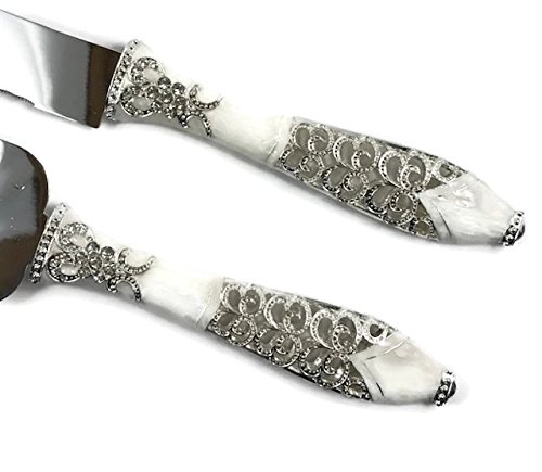 Wedding Cake Knife and Server Set – Knives for Wedding Cakes – Wedding Cutting Cake Set – Practical Knives for Cutting Wedding Cakes – Serving Utensils – Cake Servers