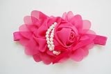 Baby Girl Rose Headband Photo Prop (Hand-made with love) (Pack of 1-Deep Pink)