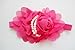 Baby Girl Rose Headband Photo Prop (Hand-made with love) (Pack of 1-Deep Pink)