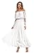 Off Shoulder Dresses White Lace for Women Maxi Sexy Cocktail Formal Evening Party Wedding Chiffon Dress Long Sleeve