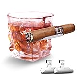 Boravis Cigar Glass Holder, 2 Pack Whiskey Glass Cigar Holder,Specially Designed for Whiskey & Cigar Lovers