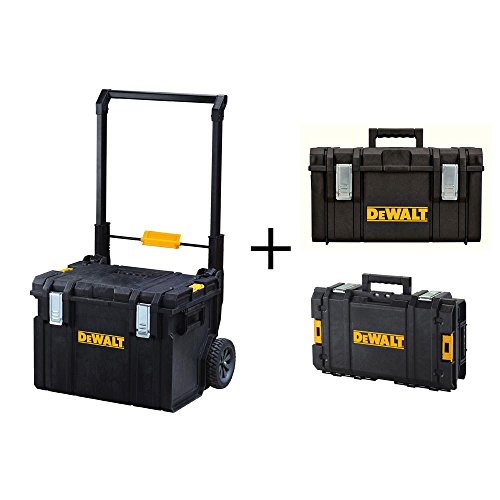 DEWALT ToughSystem DS450 22 in. 17 Gal. Mobile Tool Box, DS130 Tool Box and DS300 Large Tool Box Combo Set (3 Components) DEWALT ToughSystem DS450 22 in. 17 Gal. Mobile Tool Box, DS130 Tool Box and DS300 Large Tool Box Combo Set (3 Components)
