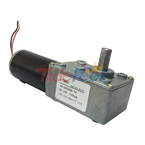 BEMONOC Reversible DC Gear Motor 12V 110 RPM DC Worm Geared Motor with Metal Gear Box for Toys