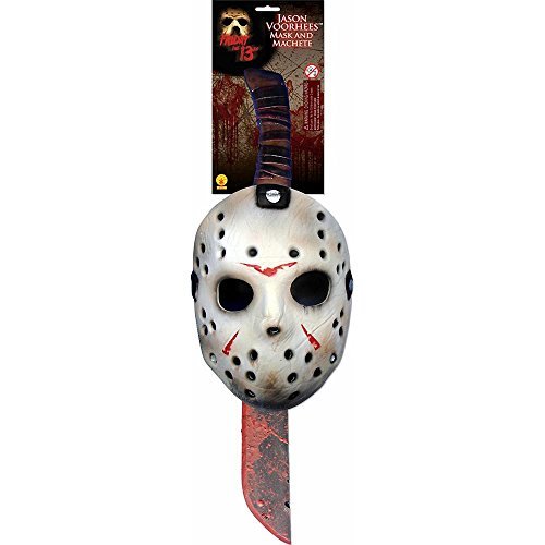 Jason Voorhees Mask & Machete Set White/Red - //coolthings.us