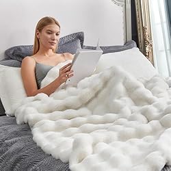 Cozy Bliss Faux Fur Throw Blanket for Couch, Fuzzy