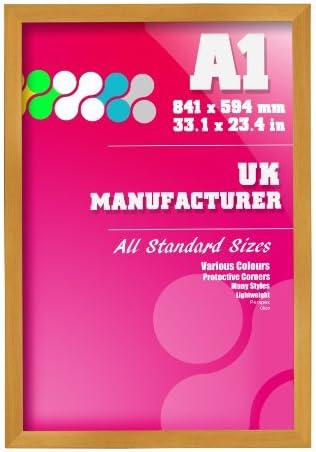 A1 Size Frame BEECH Colour 4 cm THICK FLAT SHAPE Frame for Poster Size 33.1x23.4 IN 84.1x59.4 CM by 4Ever4Less Frames