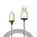 iOrange-E Lightning Cable, Apple Certified 6.6ft Lightning to USB Data Sync Braided Cable for iPhone 6 6S Plus 5S 5C 5, iPad Air, iPad Mini 4, iPad Pro, iPod Nano 7th Gen, Gold