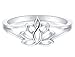 BORUO 925 Sterling Silver Ring, Lotus Flower Yoga High Polish Tarnish Resistant Comfort Fit Wedding Band Ring