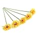 ULTNICE 5pcs Wedding Gerbera Daisy Artificial Flowers for Home Decoration (basket is not included)