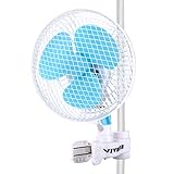 VIVOSUN 6 Inch Clip on Oscillating Fan Fit for 0.59 to 1 Inch Grow Tent Pole with 2-Speed Control