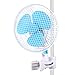 VIVOSUN 6 Inch Clip on Oscillating Fan Fit for 0.59 to 1 Inch Grow Tent Pole with 2-Speed Control