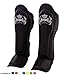 Top King Muay Thai Shin Pads TKSGP GL Shin Guards Pro Genuine Leather (Solid Black, Medium)