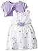 Youngland Baby Girls' Purple Schiffli Dress with Knit Shrug, White/Purple, 3-6 Months