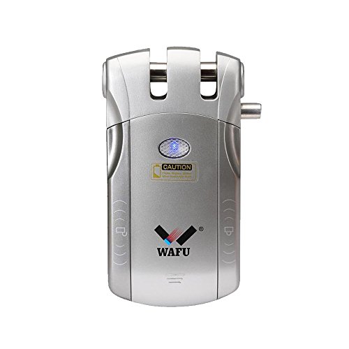WAFU Smart Door Lock Wireless Security Invisible Keyless Entry Door Lock Remote Control Electronic Lock with 4 Remote Keys for Smart Home Security