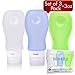 Large Travel Bottles Leak Proof 3 oz Set of 3 TSA Approved For Carry on Luggage Squeezable & Refillable Silicone with Bag Travel Size Toiletry Accessories Containers Tubes For All Liquid Toiletries