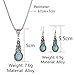 ILJILU 1 X Fashion Women's Retro Turquoise Rhinestone Earrings Necklace Jewelry Set