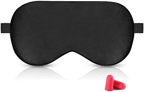 MINSOFT Sleep Mask,Soft Light Blocking Sleeping Eye Mask with Ear Plug Set for Travel, Nap, Shift Work, Blindfold with Adjustable Strap for Women,Men