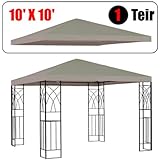 GotHobby 10' X 10' Gazebo Replacement Canopy Top Cover - Beige Color, Single-teir