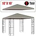 GotHobby 10' X 10' Gazebo Replacement Canopy Top Cover - Beige Color, Single-teir