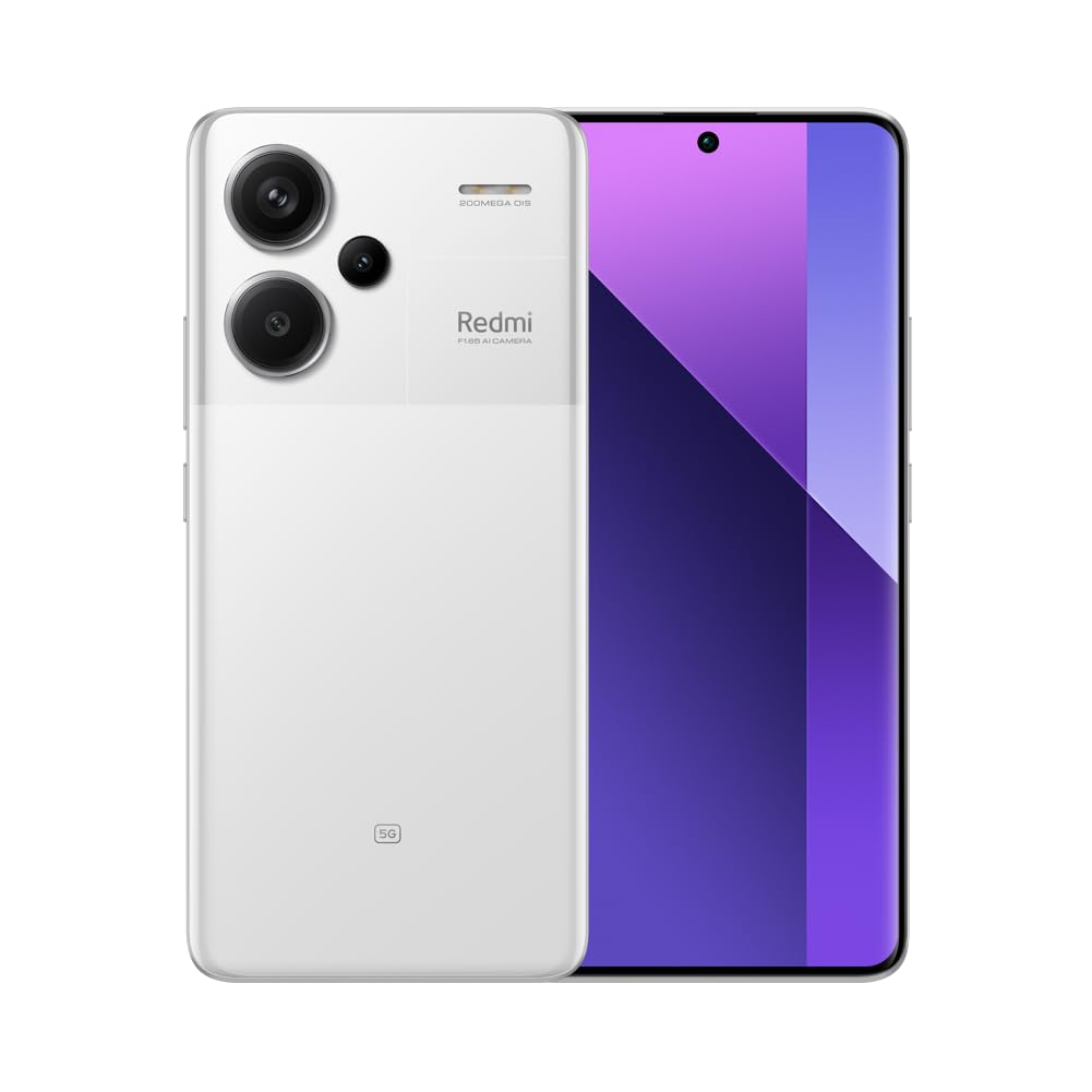 Xiaomi Redmi Note 13 Pro+ 5G 12+512GB Super QPD da 6.67, HyperCharge da 120W, 2.8GHz, Bianco (IT Versione)