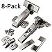 Blum Blumotion 8 Pack 110 Degree Soft Close Hinges Self-Closing Frameless Hinges with Mounting Plates and Hinge Guard Plates