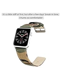 Bonstrap   Lienzo de cuero 38 40 42 1.732 in para reloj Apple Watch Series 1 2 3 4
