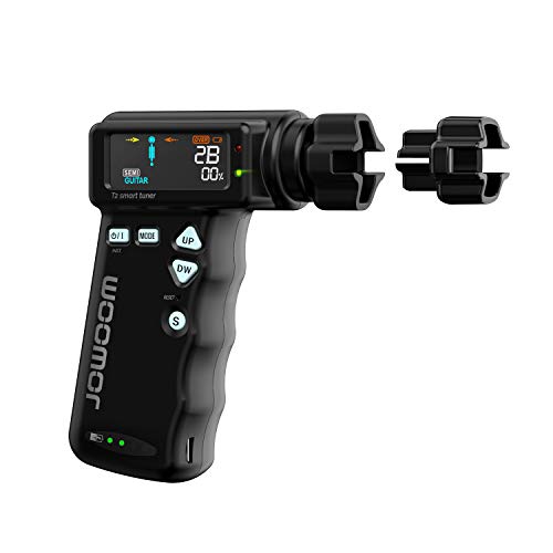 JOWOOM T2 PLUS (2019) Smart Automatic Guitar & Ukulele Tuner | Fast Guitars Auto-Tuner With 180rpm Electric String Winder | USB Rechargeable Battery | Black