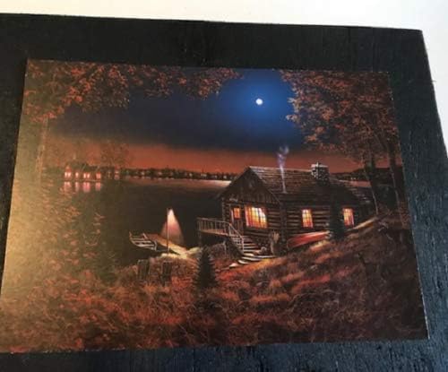 Amazon Com Cs Shop Cabin At Night Moon Water Canoe Country Lake