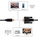 CableCreation USB-C to VGA, 6 FT Type C to VGA Adapter (Thunderbolt 3 Compatible), Compatible with MacBook Pro/MacBook Air/iPad Pro 2018/iMac 2017/Chromebook Pixel, Black