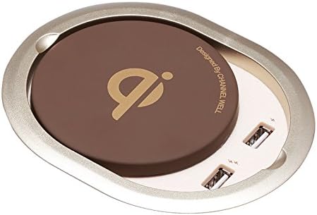 Channel Well Advanced Built-in Wireless Charger (Champagne)-Embedded Furniture for All Qi-Enabled Device (for iPhone 8/ 8Plus, iPhone X, Samsung S7/S8 and More)