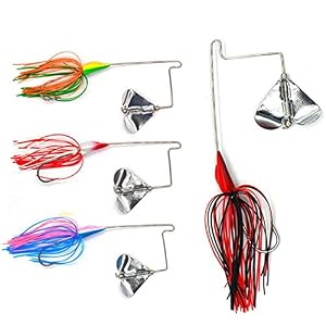 Wents Leurre De Pêche 4 Pcs Topwater Tracteur Pêche Leurre Petit Poisson Buzzbait Jupe Queue Appâts Spinner Cuiller Feuille De Saule Glands Lure