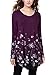 BAISHENGGT Women's Flared Comfy Loose Fit Tunic Top Large T06 Purple Floral