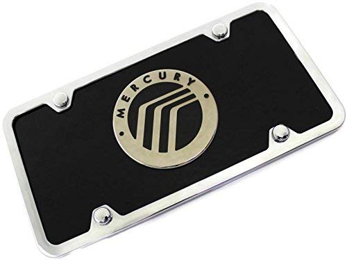 Mercury Logo ACRYLIC Front License Plate Novelty Black Gloss Authentic (Certified Refurbished)